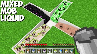 What if YOU MIXED VILLAGER and GOLEM and CREEPER and ENDERMAN LIQUID in Minecraft MOB LIQUID