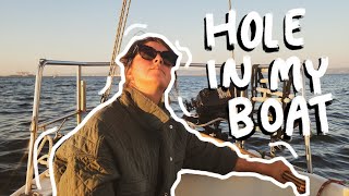 Living with a GIANT HOLE in my boat 😬 | SHE SAILS SOLO