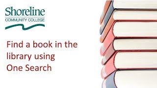 Find a book using One Search