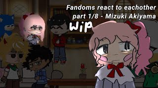 2x speed - WIP || Fandoms react to eachother || part 1/8 - Mizuki Akiyama - Project Sekai