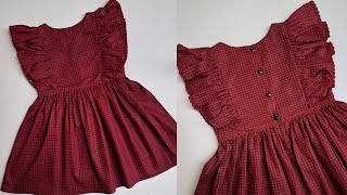 COMO CORTAR E COSTURAR VESTIDO INFANTIL COM RECORTE E BABADO / PROJETO PAGO