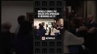 Michelle Bolsonaro chora e faz oração após aprovação de André Mendonça ao STF