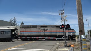 Amtrak 281 F40PHR Sacramento Southern Excursion North - Broadway Railroad Crossing Sacramento CA