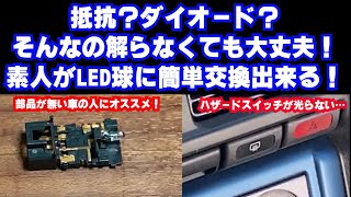 GC8のハザードスイッチ電球交換！LED球だけで使えるCRLED！