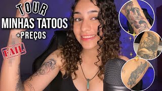 ASMR | TOUR PELAS MINHAS TATUAGENS ✨ + preços e significados!