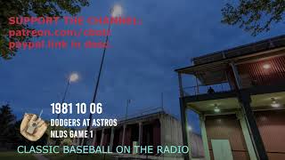 1981 10 06 Dodgers at Astros NLDS Game 1 Vintage Baseball Radio