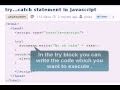 JAVASCRIPT Tutoriral : try...catch statement in javascript