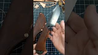 Getting Ready To Sew The Leather Handle On This Viking / Blacksmith Knife. Knifemaker #shorts