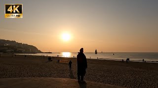 [4K] 일요일 아침 겨울바다 해운대 부산 Haeundae Beach Busan Korea 海云台 بوسان Coréa कोरिया корея Coréia Corée เกาหลี