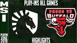 TL vs PVB Highlights ALL GAMES | MSI 2019 Play-in Knockouts | Team Liquid vs Phong Vu Buffalo