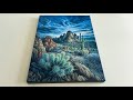 EASY Acrylic Painting Technique | Desert Cactus Landscape Painting for Beginners