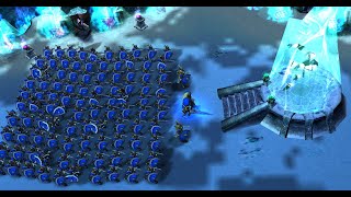 Warcraft 3 Super Lich KING VS 100 Footman!