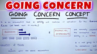 Going Concern Concept EXPLAINED - By Saheb Academy