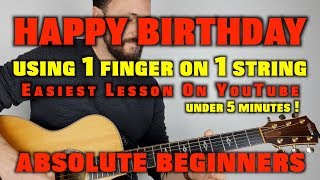Happy Birthday using one string Easy Guitar Lesson