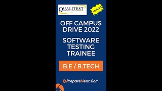 QualiTest Off Campus Drive 2022 | Software Testing Trainee | IT Job | Engineering Job | Noida