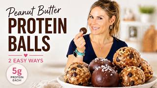 PEANUT BUTTER PROTEIN BALLS | healthy, easy, no-bake, snack idea!
