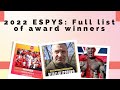 2022 ESPYS: Full list of award winners