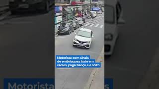 Motorista com sinais de embriaguez bate em carros, paga fiança e é solto #shorts #balançogeral