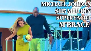 MICHAEL JORDAN & YVETTE PRIETTO LEFT M’BRACE SUPERYACHT FOR DINNER AMAZONICO MONACO @emman25MC