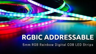 COB RGB Addressable Magic LED Strips 5mm width