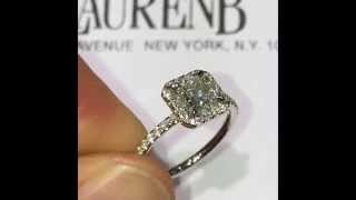 1.00 ct Princess Diamond Engagement Ring in Cut-cornered Halo