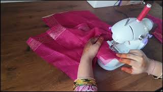 Meesho mini sewing machine stitching blouse.|| Meesho mini sewing machine||Blouse stitching #videos