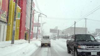 雪道ドライブ　山形市　今塚～北町付近　2011.12.27