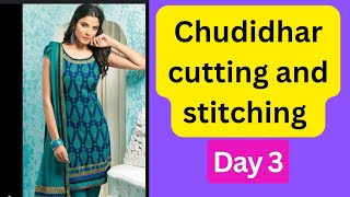 Day 3#chudidhar stitching#diy#chudi#6 days chudidhar class#tailoring #easy method #diy#jj stitching