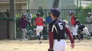 大阪市青少年指導員中学生親善ソフトボール大会港区予選　【 市岡 vs 港南 】