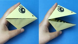 Easy Origami Snapper Puppet | How to Make a Paper Snapper | DIY Paper Talking Fish (PacMan)