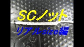 PEラインをリーダーにSCノットでリアル号数で巻く