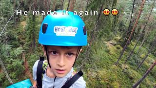 Högt \u0026 Lågt Karlstad Sverige Värmland High \u0026 Low forest climbing 6 Ziplines 😍 Skutberget Sweden 4K