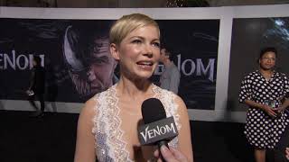 Venom: Michelle Williams "Anne Weying" Red Carpet Movie Premiere Interview | ScreenSlam