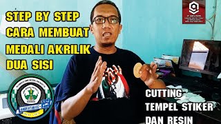 CARA RESIN MEDALI AKRILIK 2 SISI