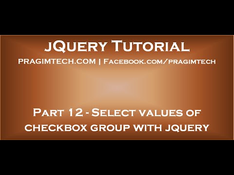 Select values of checkbox group with jquery Select values of checkbox group with jquery