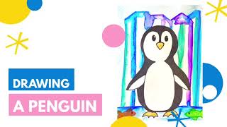 How to draw a penguin art tutorial for kids
