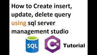 How to Create insert, update, delete query using sql server management studio