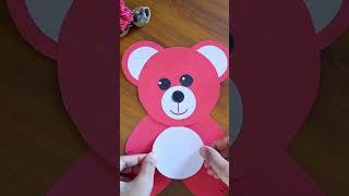 Cute and Easy Paper Teddy Bear #papercrafts #shorts #youtubepartner @PriyaumaCrafts