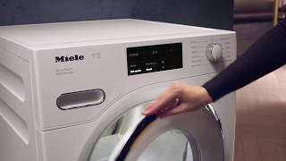 Miele T1's Wrinkle-free feature and patented honeycomb drum