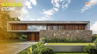 Natural Stone House Design Embraces Modern Contemporary Architectural Style