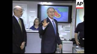 Bush visits FEMA HQ to receive updates, Rita imagery