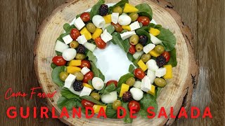 GUIRLANDA DE SALADA PARA O NATAL #saladaparaonatal #guirlanda #receitafácildenatal