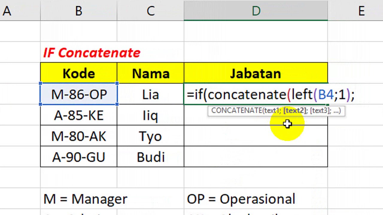 Rumus IF Lengkap Plus Concatenate - YouTube