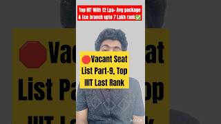 All 32 IIIT Vacant seat List 2024 | CSAB Vacant seat 2024 | CSAB Counselling 2024 | CSAB Seat Matrix