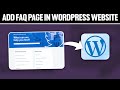 How To Add FAQ Page in WordPress Website 2024! (Full Tutorial)