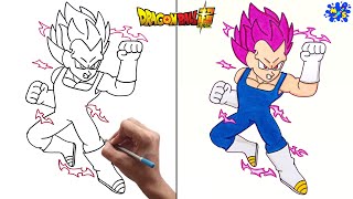 Vegeta Ultra Ego Drawing || How to Draw Vegeta Ultra Ego Full Body Step by Step