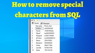 18 how to remove special characters from SQL