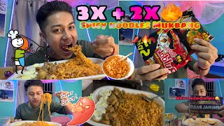 3x ka 2x spicy noodles challenge 🌶️🍲🥵 // Asaba Khangdna loisnkhre 😆🙌🏻 #mukbang #noodles