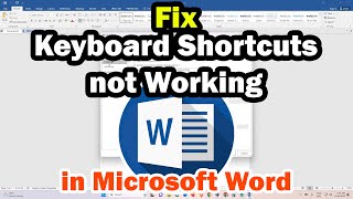 How to Fix Keyboard Shortcuts not Working in Microsoft Word