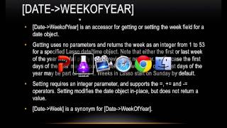 Lasso Programming: [date→weekOfYear]